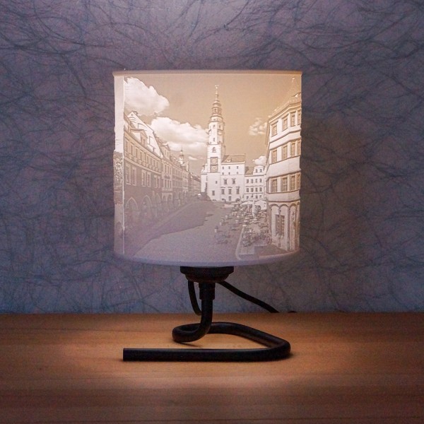 3D Nachttischlampe Görlitz - Fotolampe mit Stadt-Bildmotiv