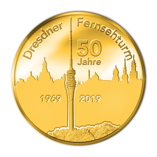 Sonderprägung Feingold - 50 Jahre Fernsehturm Dresden