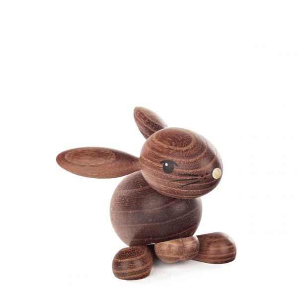 Hase Hansi dunkel - Holzfigur - Osterdekoration