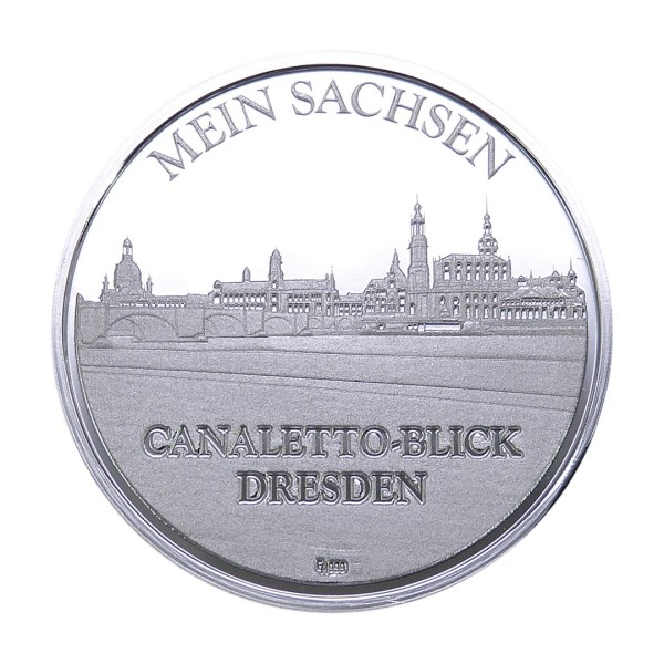 Sonderprägung Feinsilber mit Etui - Mein Sachsen - Dresden Canalettoblick - Motiv 1