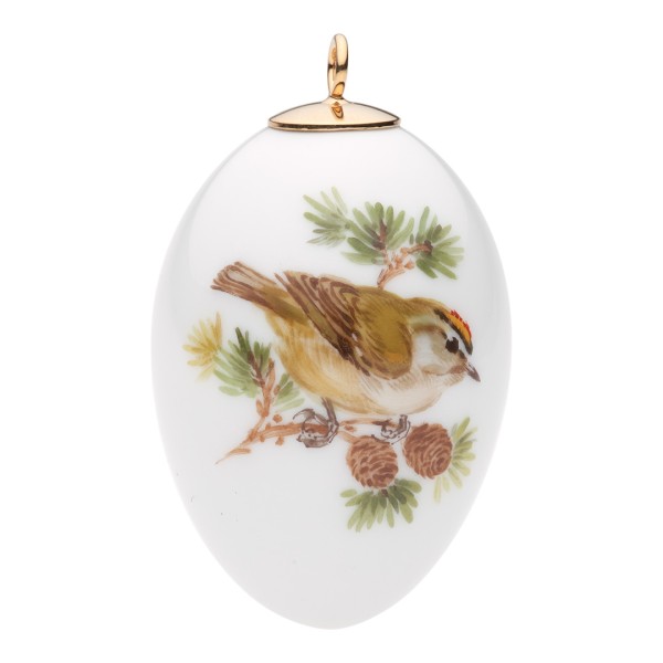 Meissen - Osterei Vintage Vogelmalerei - Goldhähnchen