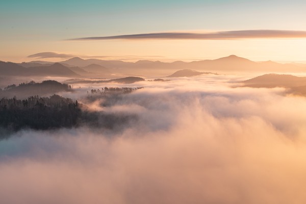 Wandbild Sächsische Schweiz - Blick vom Zirkelstein in die Böhmische Schweiz (Motiv LV22)