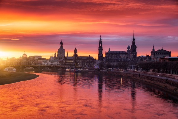 Wandbild Dresden - Altstadt-Silhouette am Novembermorgen (Motiv 00768)