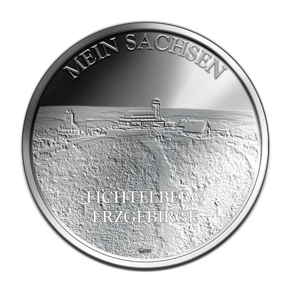 Sonderprägung Feinsilber mit Etui - Mein Sachsen - Erzgebirge Fichtelberg - Motiv 5