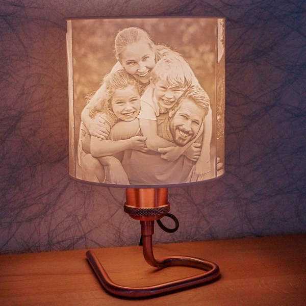 Personalisierte 3D Nachttischlampe bronze - individuelle Fotolampe mit Bildmotiv