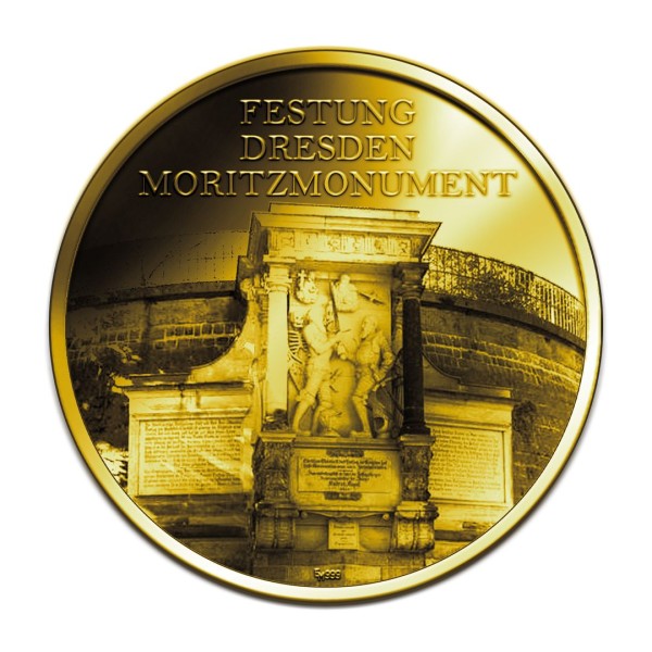 Sonderprägung Feingold - Festung Dresden & Moritzmonument