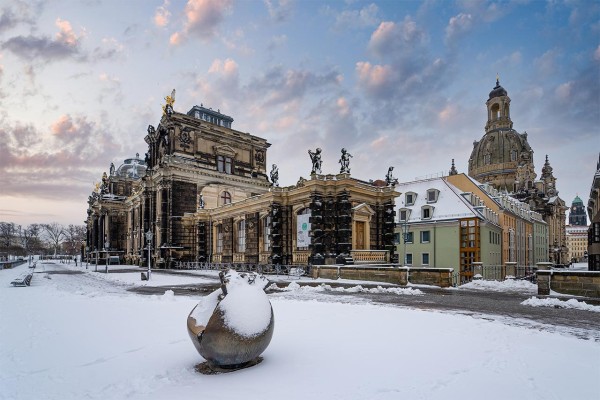 Wandbild Dresden - Planetendenkmal und Brühlsche Terrasse (Motiv DMDD35)