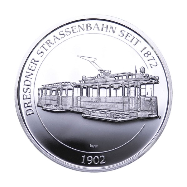 Sonderprägung Feinsilber - Dresdner Straßenbahnen - Berolina-Triebwagen 309 - 1902 (Motiv 2)