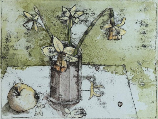 Mirjam Moritz Monotypie - Erste Narzissen