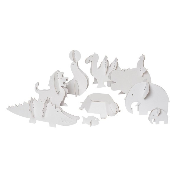 Die Zootiere - Dreidimensionale Tierfiguren aus Pappe zum Basteln und Bemalen