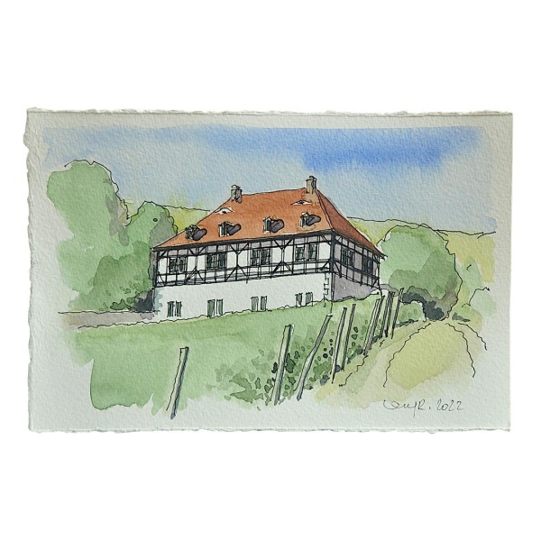 Marc-M.J. Wolff-Rosenkranz Aquarell - Radebeul Hoflössnitz