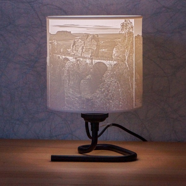 3D Nachttischlampe Sächsische Schweiz - Fotolampe mit Landschafts-Bildmotiv
