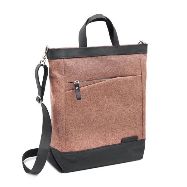 Rucksack THEWO "Juri" braun - Umhängetasche aus Stoff & Leder