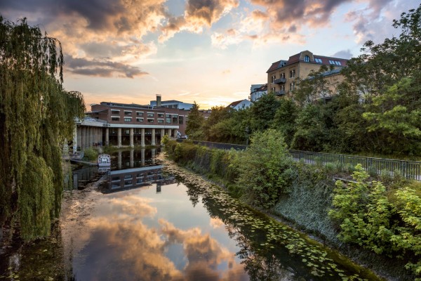 Wandbild Leipzig - Abendstimmung am Karl-Heine-Kanal (Motiv DJ02)