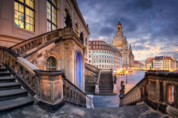 Wandbild Dresden - Blick vom Verkehrsmuseum auf den Neumarkt (Motiv 00980)