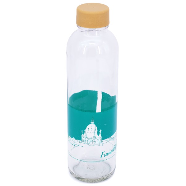 Glasflasche Frauenkirche Original 0,7L türkis - Trinkflasche Carry Bottle - Wasserflasche