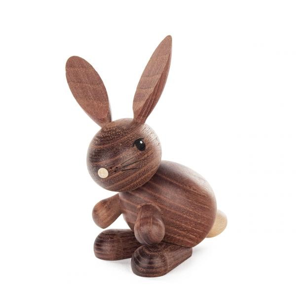 Hase Henry dunkel - Holzfigur - Osterdekoration