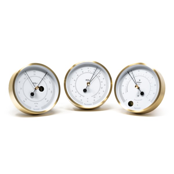 Fischer POLAR-Bundle - Barometer, Haar-Hygrometer, Thermometer - Messing gebürstet