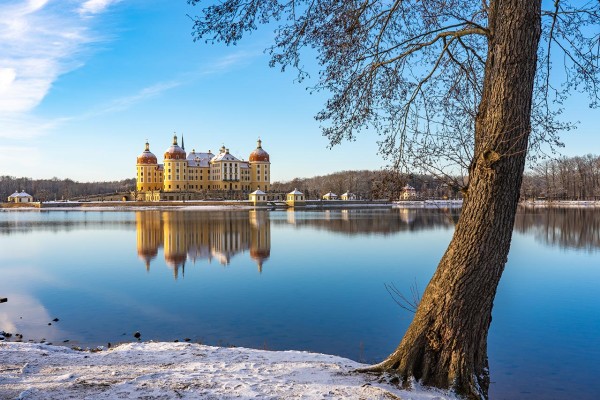 Wandbild Moritzburg - Winter am Schlossteich (Motiv DMMOR06)