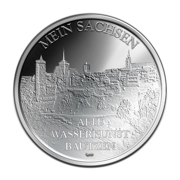 Sonderprägung Feinsilber mit Etui - Mein Sachsen - Bautzen Wasserkunst - Motiv 2