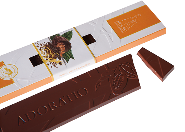 Bio-Schokolade - Karamellisierte Kakaonibs