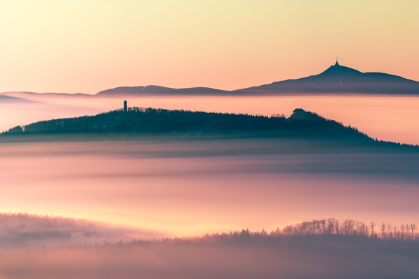 Wandbild Zittauer Gebirge - Hochwald und Jeschken (Motiv LV27)