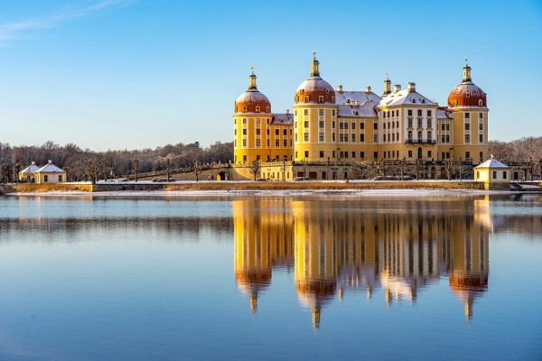 Wandbild Moritzburg - Spiegelung Schloss Moritzburg (Motiv DMMOR07)