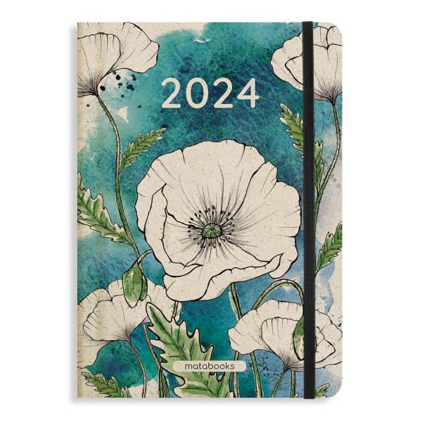 matabooks - A5 Kalender 2024 - Samaya M - Poppy White