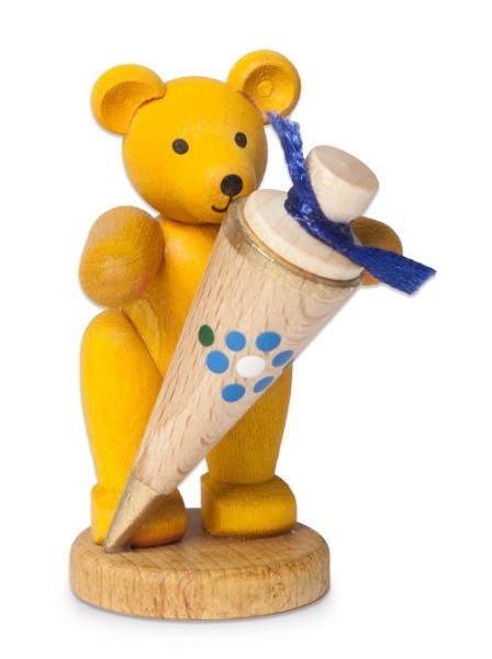Teddybär mit blauer Zuckertüte