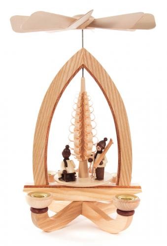 Weihnachtspyramide Winterkinder für Kerzen Durchmesser 14mm