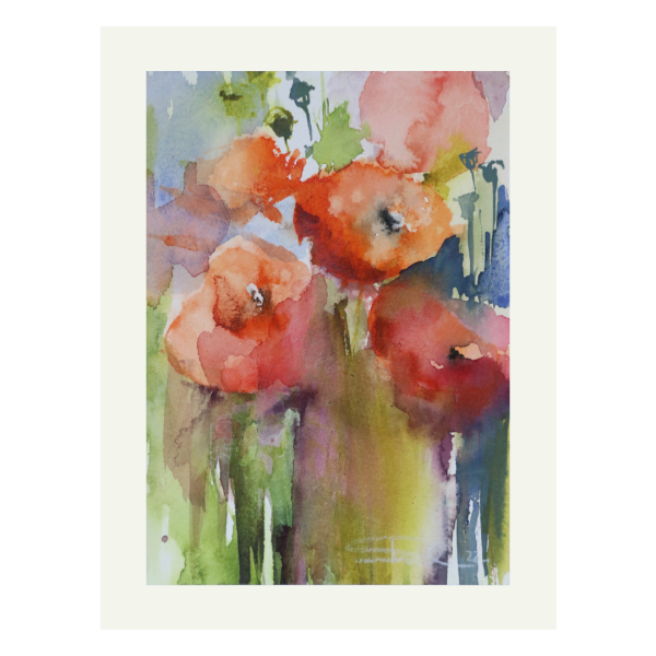 Aquarell - Sommermohn