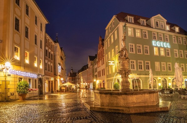 Wandbild Görlitz - Der Georgsbrunnen im Regen (Motiv FL02)