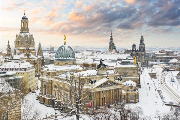 Wandbild Dresden - Die Kunstakademie im Winter (Motiv DMDD42)