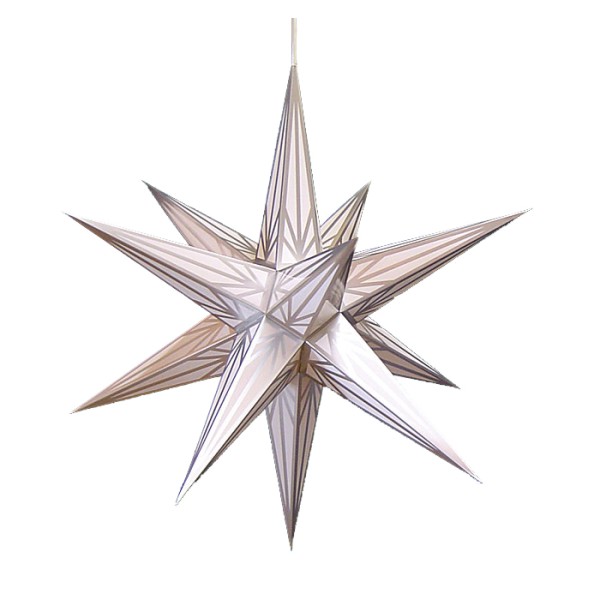Haßlauer Weihnachtsstern - Innen - weiß-silber, 65 cm