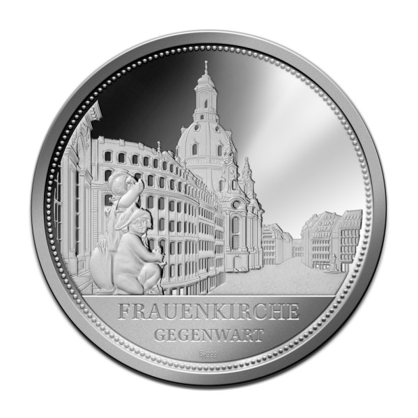 Sonderprägung Feinsilber - Dresdner Frauenkirche - Gegenwart
