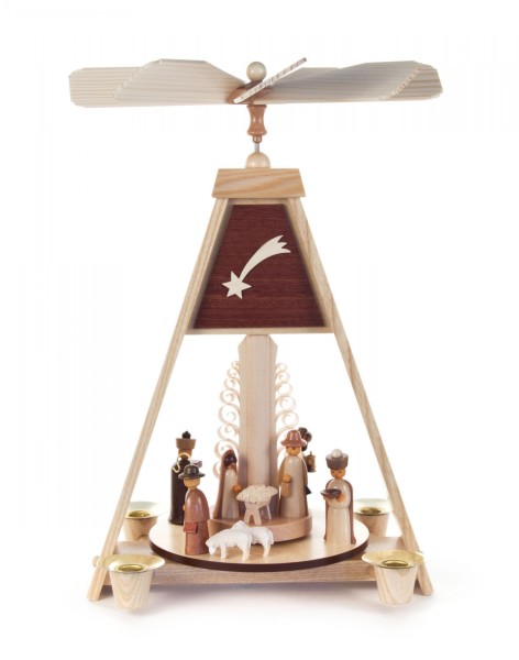 Weihnachtspyramide Christi Geburt für Kerzen Durchmesser 14mm