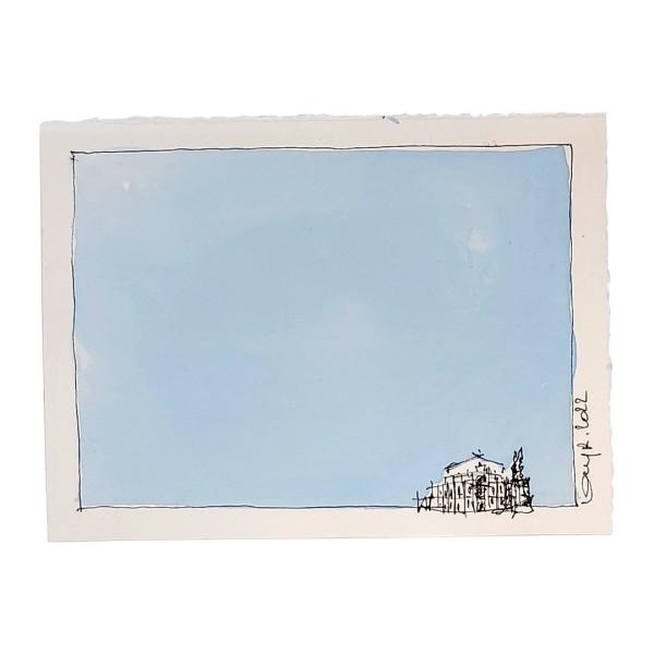 Marc-M.J. Wolff-Rosenkranz Aquarell - Semperoper, minimalistisch