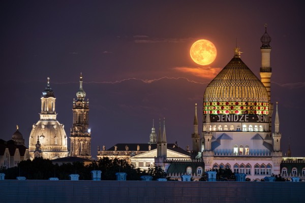 Wandbild Dresden - Yenidze mit Vollmond (Motiv 00706)