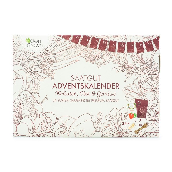 Adventskalender - Saatgut - Kräuter, Obst & Gemüse