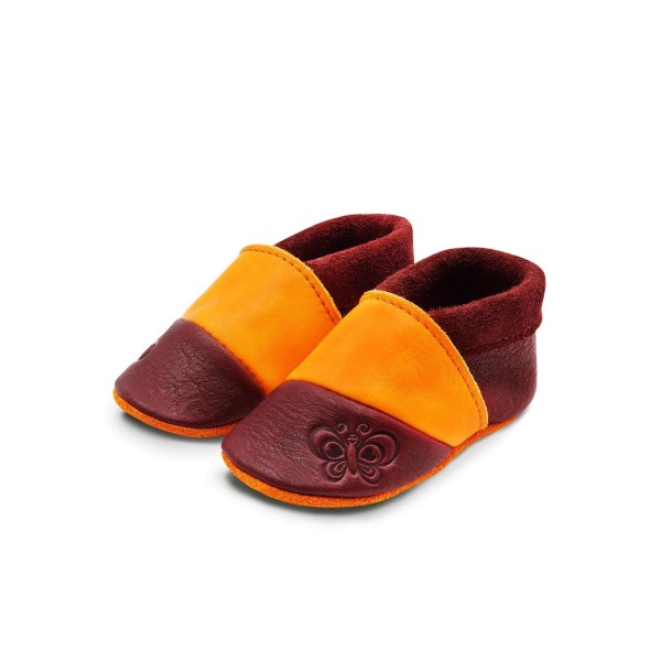 THEWO Kinderschuhe 16|17 rot-orange Schmetterling aus Öko-Leder